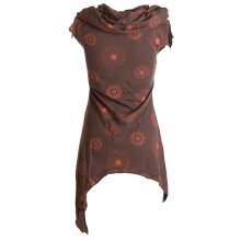 Vishes Kleid warm Tunika asymmetrisch mit großem Kragen dunkelbraun 40