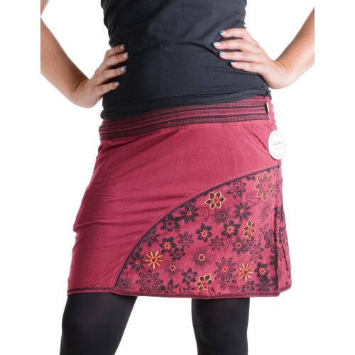 Vishes Mini Rock bestickt Goa Rock Hippie Cacheur dunkelrot 44