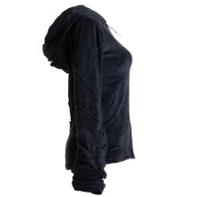 Vishes Samtjacke Hoodie Elfenjacke Samt Hoody schwarz 34/36