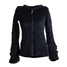 Vishes Samtjacke Hoodie Elfenjacke Samt Hoody schwarz 40