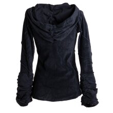 Vishes Samtjacke Hoodie Elfenjacke Samt Hoody schwarz 42