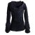 Vishes Samtjacke Hoodie Elfenjacke Samt Hoody schwarz 42