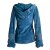 Vishes Samtjacke Hoodie Elfenjacke Samt Hoody türkis 38