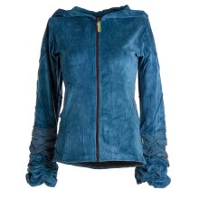Vishes Samtjacke Hoodie Elfenjacke Samt Hoody türkis 46