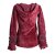 Vishes Samtjacke Hoodie Elfenjacke Samt Hoody dunkelrot 46