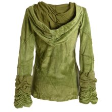 Vishes Samtjacke Hoodie Elfenjacke Samt Hoody olivegrün 34/36
