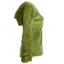 Vishes Samtjacke Hoodie Elfenjacke Samt Hoody olivegrün 36