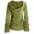 Vishes Samtjacke Hoodie Elfenjacke Samt Hoody olivegrün 46