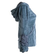 Vishes Samtjacke Hoodie Elfenjacke Samt Hoody grau 38