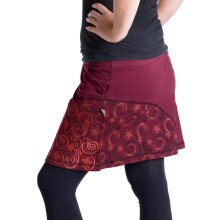 Vishes Mini Rock bestickt Goa Rock Hippie Cacheur dunkelrot 38