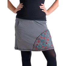 Vishes Mini Rock bestickt Goa Rock Hippie Cacheur grau 38