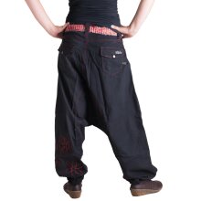 Vishes Blumen Jeans Haremshose Schwarz 36