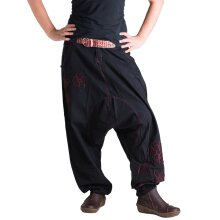 Vishes Blumen Jeans Haremshose Schwarz 38