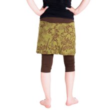 Vishes - Damen Mini Rock mit kurzer Hose drunter Braun-Grün 42
