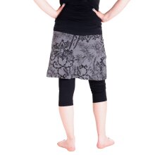 Vishes - Damen Mini Rock mit kurzer Hose drunter Schwarz-Grau 34