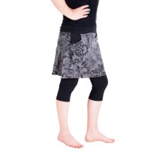 Vishes - Damen Mini Rock mit kurzer Hose drunter Schwarz-Grau 34