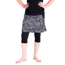 Vishes - Damen Mini Rock mit kurzer Hose drunter Schwarz-Grau 34