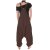 Vishes Legere Damen Latzhose Haremshose Sommerhose Overall Baumwolle braun 46-48