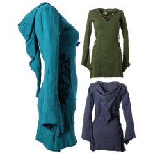 Vishes Elfenkleid mit Zipfelkapuze und Bändern zum Schnüren türkis 50-52 (4XL)
