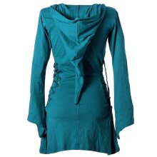 Vishes Elfenkleid mit Zipfelkapuze und Bändern zum Schnüren türkis 50-52 (4XL)