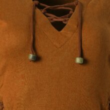 Vishes Elfenkleid mit Zipfelkapuze und Bändern zum Schnüren dunkelorange 48 (2XL)