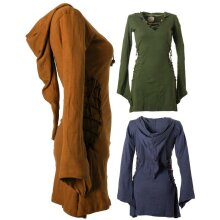 Vishes Elfenkleid mit Zipfelkapuze und Bändern zum Schnüren dunkelorange 48-50 (3XL)