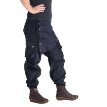 Vishes Cordhose Haremshose warm Schwarzblau 42