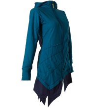 Vishes Jacke Zipfelkapuze Larp Mantel türkis-schwarz 44-46