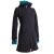 Vishes Warmer Elfen Kurzmantel mit Zipfelkapuze schwarz-türkis 38