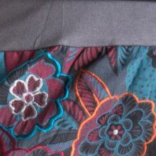 Vishes Warmer Damen Winterrock Taschenrock aus Fleece grautürkis 36-38