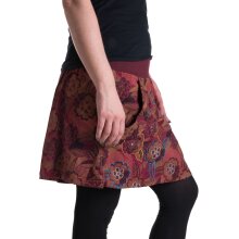 Vishes Warmer Damen Winterrock Taschenrock aus Fleece dunkelrot 38-40