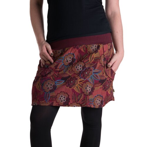 Vishes Warmer Damen Winterrock Taschenrock aus Fleece dunkelrot 44-46