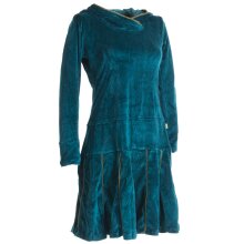 Vishes warmes Kleid Tunika Minikleid Samtshirt Hoody Longshirt türkis 42