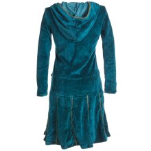 Vishes warmes Kleid Tunika Minikleid Samtshirt Hoody Longshirt türkis 44