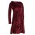 Vishes warmes Kleid Tunika Minikleid Samtshirt Hoody Longshirt dunkelrot 42