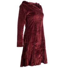 Vishes warmes Kleid Tunika Minikleid Samtshirt Hoody Longshirt dunkelrot 48