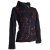 Vishes Jacke bestickt Patchwork Jacke Zipfelkapuze schwarz-dunkelrot 38