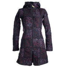 Vishes Mantel Jacke Cutwork Fleece warme Jacke schwarz 36