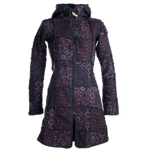Vishes Mantel Jacke Cutwork Fleece warme Jacke schwarz 40-42