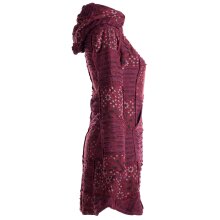 Vishes Mantel Jacke Cutwork Fleece warme Jacke dunkelrot 34