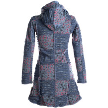 Vishes Mantel Jacke Cutwork Fleece warme Jacke grau 38