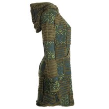 Vishes Mantel Jacke Cutwork Fleece warme Jacke olive 34