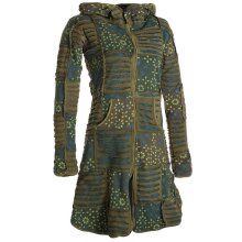 Vishes Mantel Jacke Cutwork Fleece warme Jacke olive 34