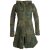 Vishes Mantel Jacke Cutwork Fleece warme Jacke olive 34