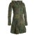 Vishes Mantel Jacke Cutwork Fleece warme Jacke olive 34