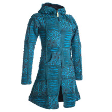 Vishes Mantel Jacke Cutwork Fleece warme Jacke türkis 42