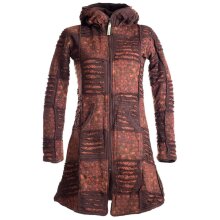 Vishes Mantel Jacke Cutwork Fleece warme Jacke braun 34