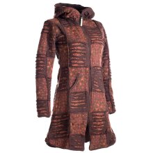 Vishes Mantel Jacke Cutwork Fleece warme Jacke braun 34