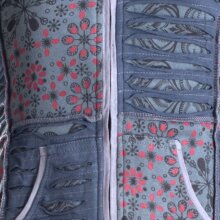 Vishes Mantel Jacke Cutwork Fleece warme Jacke grau 44