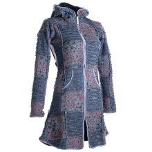 Vishes Mantel Jacke Cutwork Fleece warme Jacke grau 44